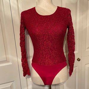 Red lace bodysuit